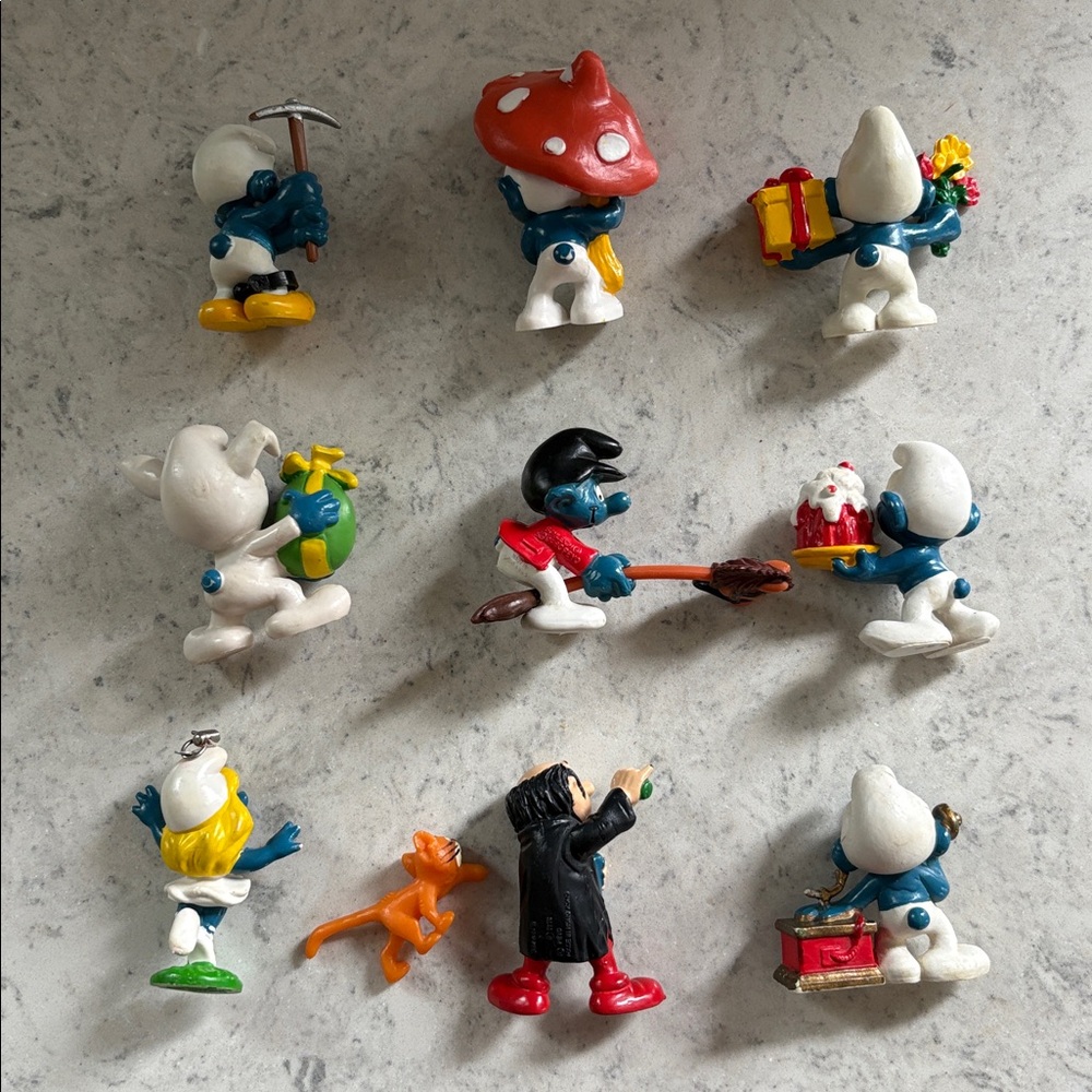 1978-1980’s Lot SMURFS Schleich PEYO figures, Mushroom hut, ERTL cars, teacup - Picture 7 of 16